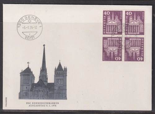 Switzerland 1976  - 40 Tete-Beche Block 4 First Day Cover