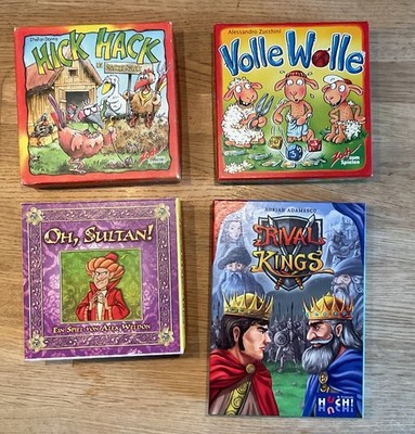 4 Spiele: Hick Hack in Gackelwack + Volle Wolle + Oh, Sultan + Rival Kings.