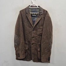 Barbour Vintage Sports Jacket Brown Moleskin Shooting Chore Blazer Size Uk 44