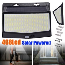 1x Solar PowerPIR Motion Sensor Wall Lights 468 LED Outdoor Garden Security Lamp