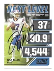 Josh Allen Buffalo Bills  2021 Panini Score Autographed Signed Card  NM COA