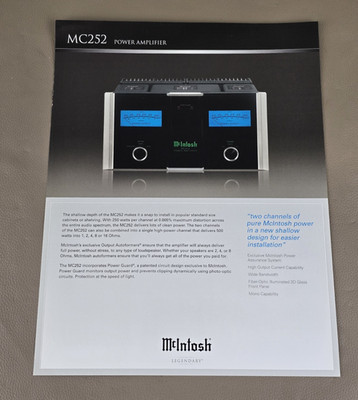McIntosh MC252 Power Amplifier Brochure D-2352