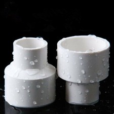 Rainwater Round Drain Pipe Reducer, White/grey Connector Adapter, 63x50 mm