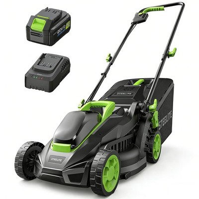 13 Inch Electric Cordless Lawn Mowers with 4.0Ah 21V Battery & Brushless Motor