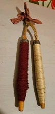VTG Industrial Textile Wooden Spools Bobbin Spindles Primitive Homemade Decor