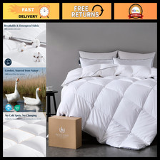 King Size Goose Down Comforter - 420TC 100 Cotton, All-Season, Baffle Box Desig