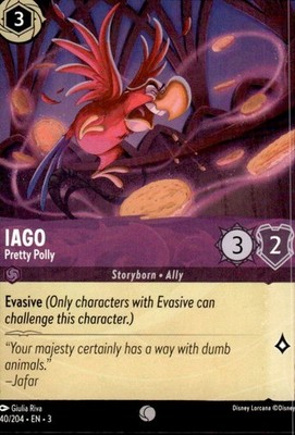 Disney Lorcana TCG Iago Pretty Polly 40/204 Regular Into The Inklands