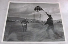 Vintage Motocross Motorcycle Race Photo 8" x 10" Cheyenne, Wyoming WY Flag #89 — photo 1