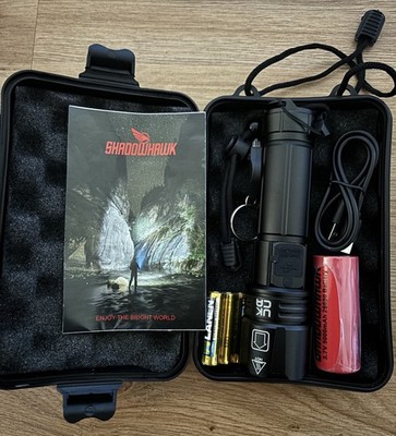 Shadowhawk Flashlights High Lumens USB Rechargeable phone Black 