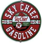 VINTAGE TEXACO SKY CHIEF PORCELAIN SIGN TEXAS GASOLINE GAS STATION PUMP PLATE