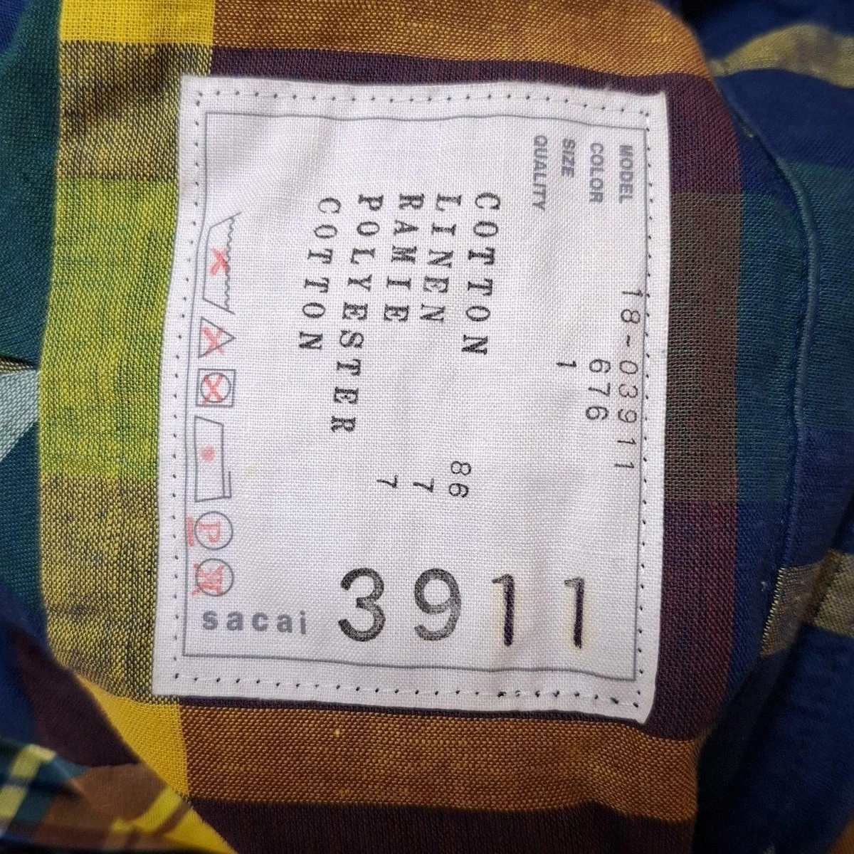 Abito multi donna giallo navy 18 03911 Auth Sacai 18 03911