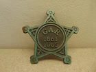 1861-1865 CIVIL WAR GAR GRAND ARMY OF THE REPUBLIC GRAVE MARKER / FLAG HOLDER