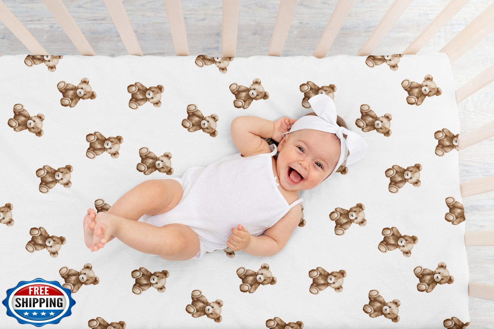 Sweet Jojo Designs Fitted Baby Crib Sheets (Boho Teddy Bear) for Boys or Girl