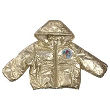 Infant  Toddler Girls Gold Bluey Hooded Ski Jacket Puffer Coat