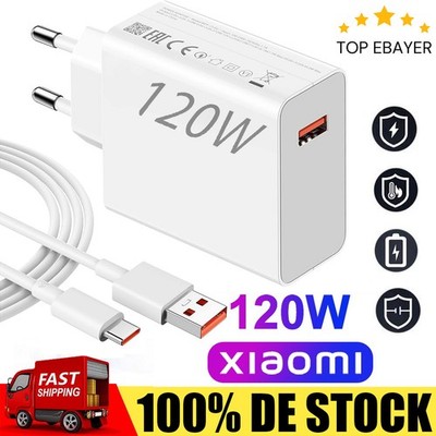 120W Charging Cable Schnell Ladegerät Netzteil Mit Ladekabel Für Xiaomi 12/12s