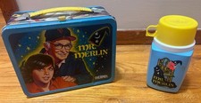 1981 Mr Merlin Lunch Box & Thermos * Vintage* Metal Lunchbox USED