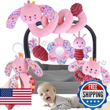 chochumy Baby Spiral Car Seat Toys Stroller Hanging Bunny 3PCS
