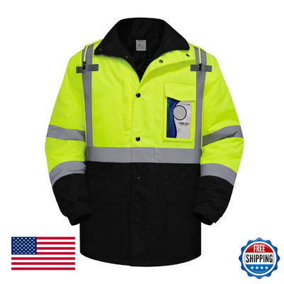 TCCFCCT Hi Vis Jacket for Men Class 3 High Visibility Jacket, Warm Reflective Co