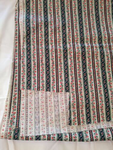 2 yds quilt fabric 100% cotton vintage PAISLEY FLORAL STRIPE Springs Ind. green - Picture 3 of 12