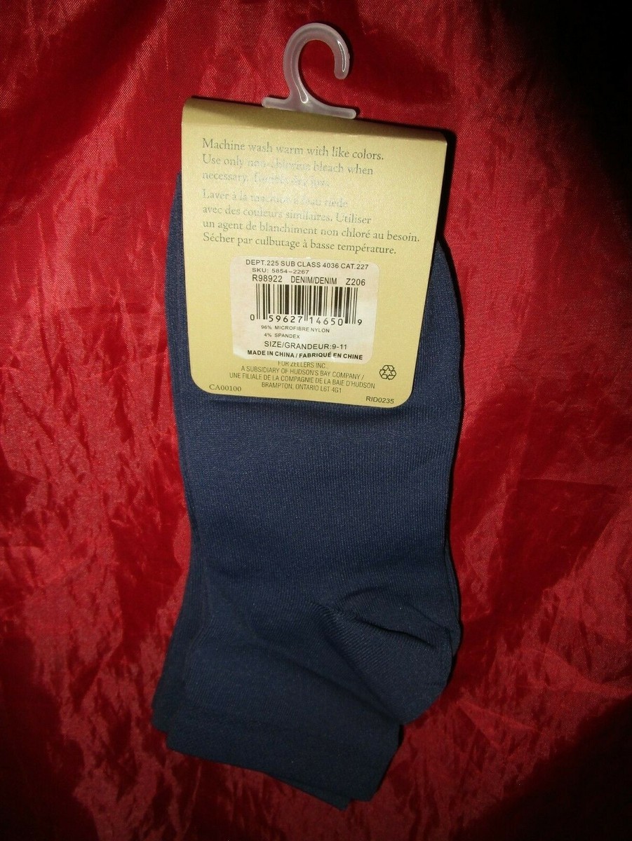 4 Pair Cherokee Womens Microfiber Quarter Socks Denim Blue Shoe