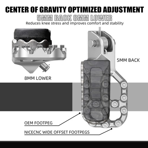 NICECNC Motorcycle Offset Footpegs Footrests For BMW R1250GS Adventure 2019-2024 - Picture 4 of 12