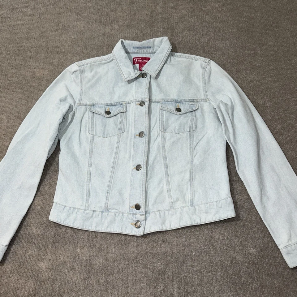 Chaqueta vaquera Traditions para mujer XL azul lavado claro denim clásica camionero motociclista Foto 2 de 4