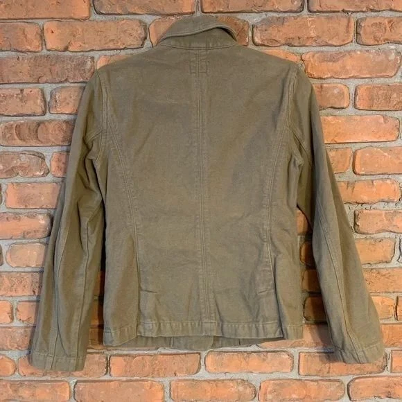 Chaqueta American Eagle Mujer Mediana Caqui Algodón Utilitario Blazer Estilo Militar Foto 2 de 3