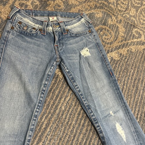 True Religion Men’s World Tour Joey Flare Denim Blue Jeans Size 26 Bootcut - Picture 2 of 11