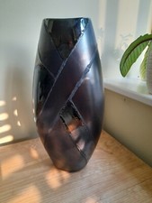 Poole Pottery Alchemy Large Manhattan Vase Dark Metallic Brown  Good Condition