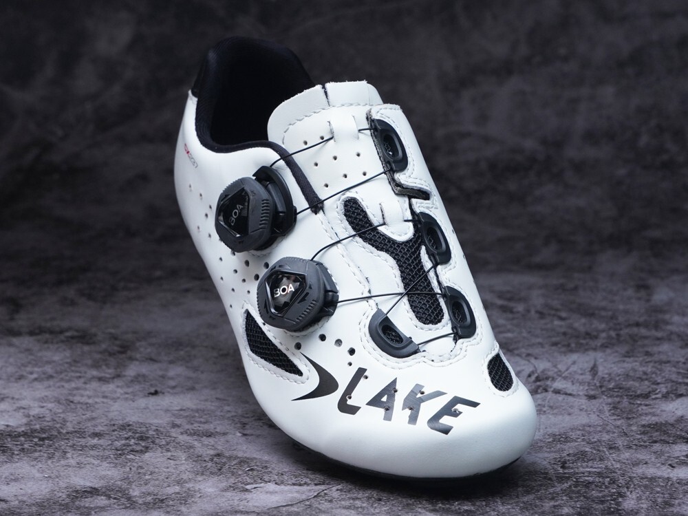 LAKE CX237 ホワイト　40 LAKE CX237 Leather Cycling Shoes: White Unisex EU 36 (Standard