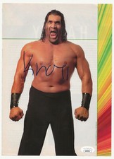 The Great Khali wrestler REAL SIGNED Mag Pinup Photo #2 JSA COA WWF WWE