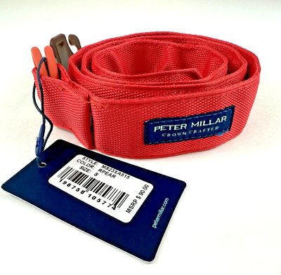 Peter Millar Crown Crafted Men's Performance O-Ring Red Pear Belt Sz S Small New