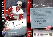 2007-08 Be A Player Signatures #SKQ Kyle Quincey AUTO - NM-MT