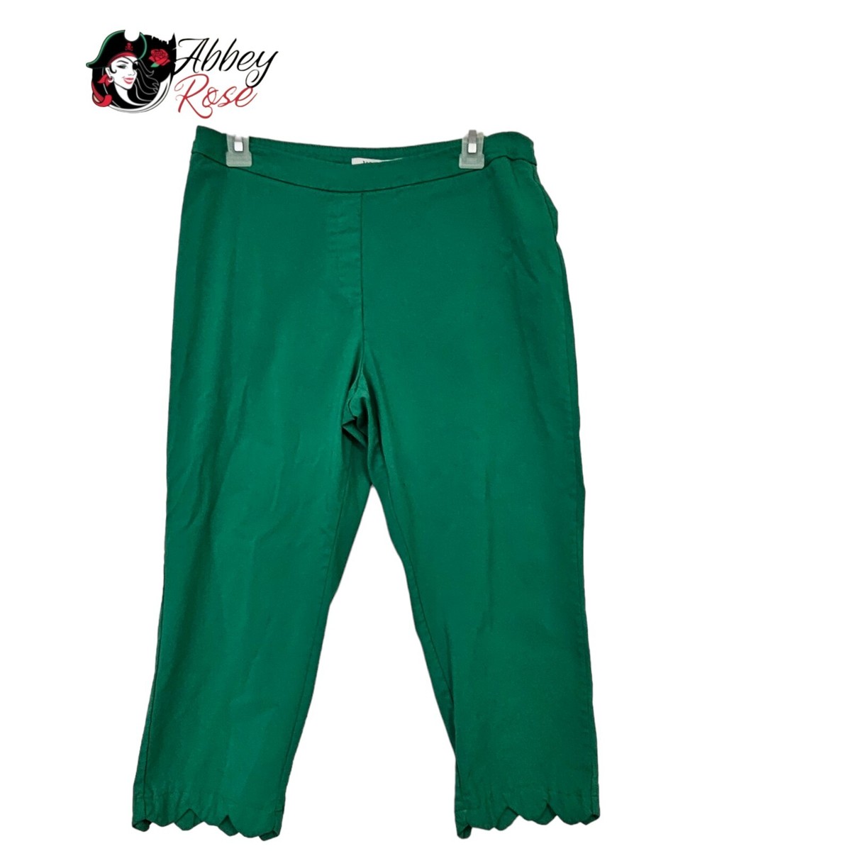 Zac & Rachel Women's Green Capri Pants Size 10 Rayon | eBay