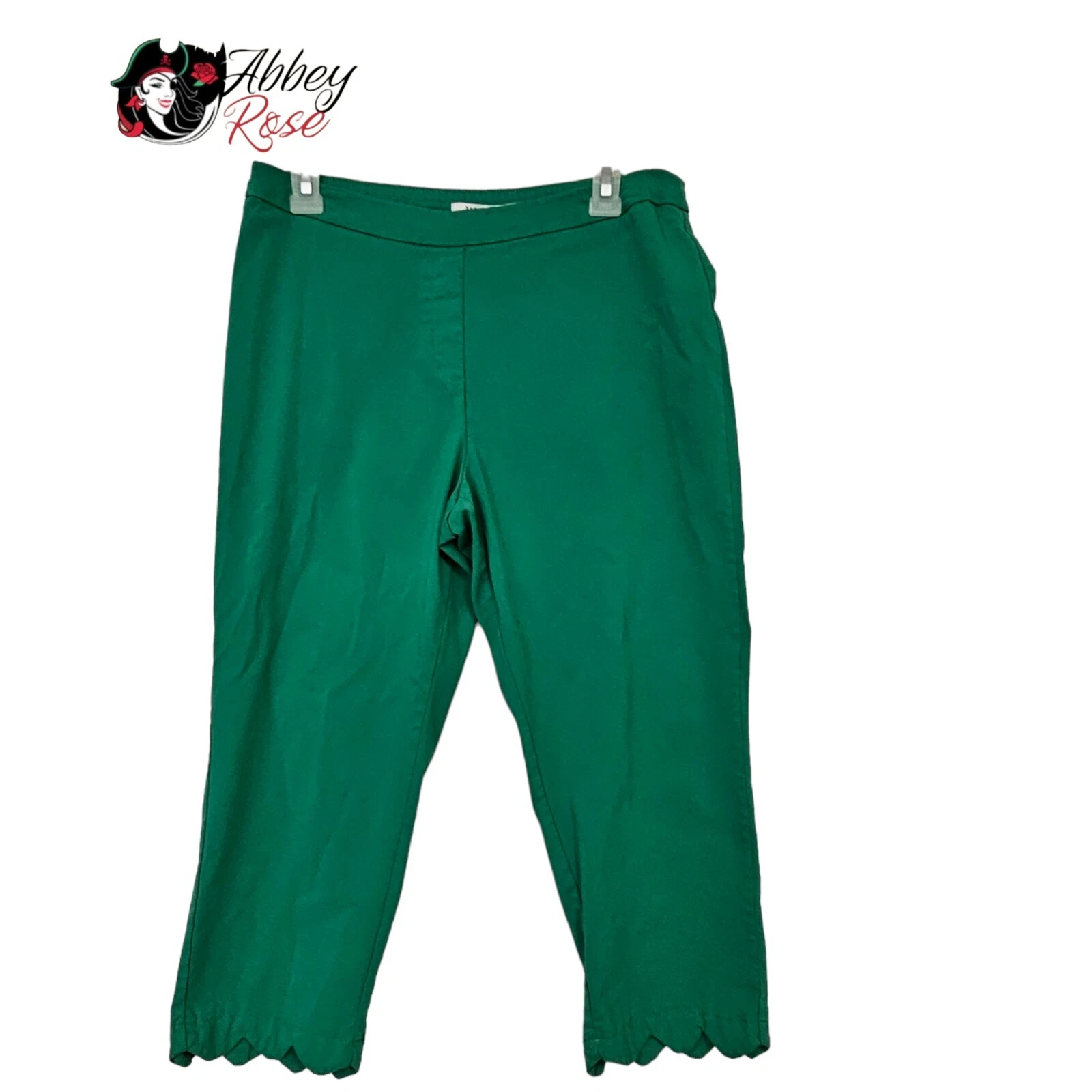 Zac & Rachel Women’s Green Capri Pants Size 10 Rayon