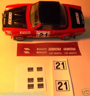Sticker Kit Restoration Fiat abarth 124 Rally 1/24 BBURAGO BURAGO
