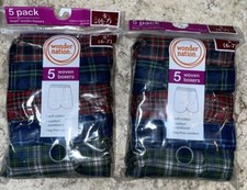 NWT Boys 2-5 Packs 10 Wonder Nation Woven Boxer Brief Underwear Size Small 6-7