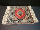 ORIGINAL BEAUTIFUL PAKISTANI VINTAGE HAND KNOTTED WOOLEN DOLLHOUSE CARPET 1X1 FT — photo 1