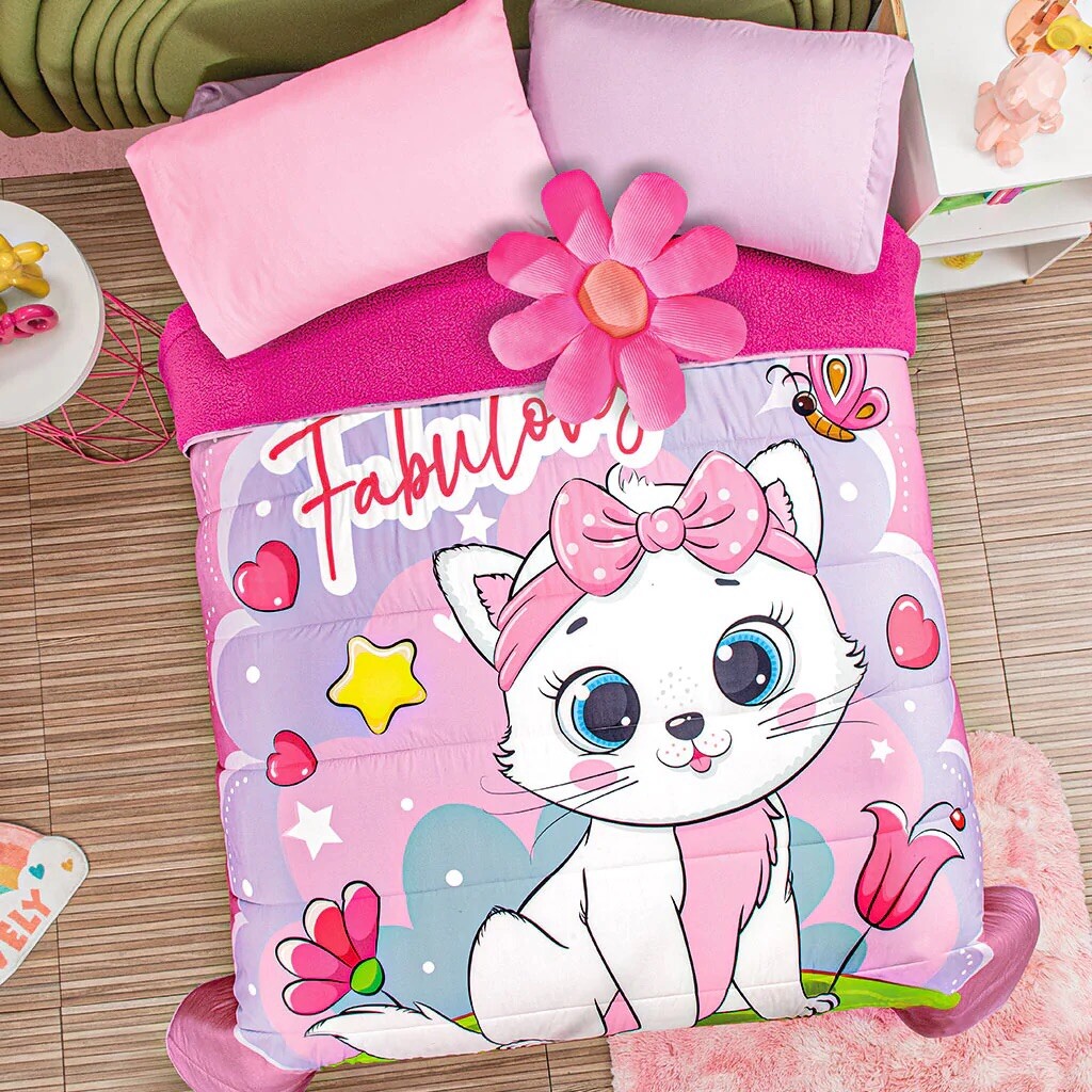 KITTY GIRLS BLANKET WITH SHERPA VERY SOFTY THICK AND WARM TWIN SIZE | eBay