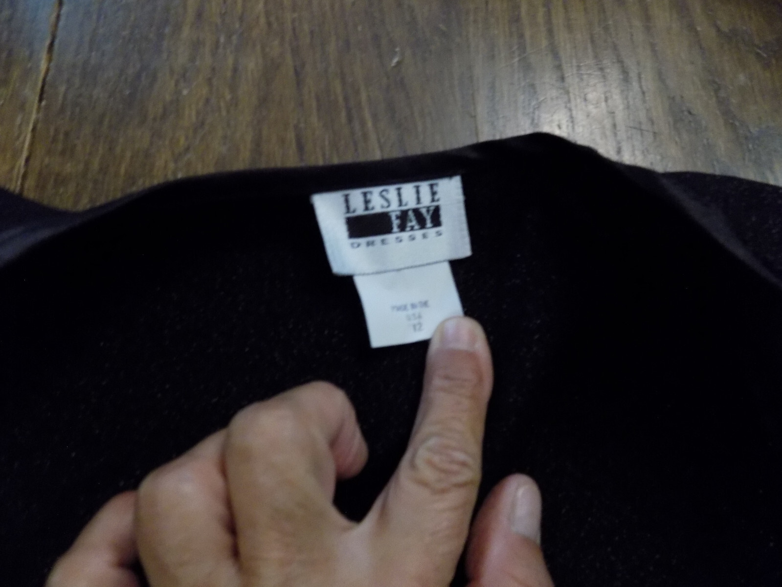 Leslie Fay Dresses Vtg built in Satin Vest in Sparkle Black Jacket Blazer 12 USA