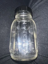 Vintage 4 oz Evenflo Glass Baby Bottle W/Lid & Cap Made in USA