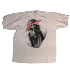 Vintage Y2K Airbrush Tupac Shirt Pro Club Rap Shirt