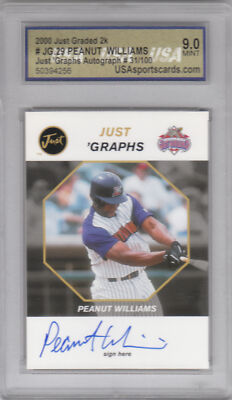 2000 Just Graphs #JG29 Peanut Williams GR USA Auto 31/100 - MINT 9