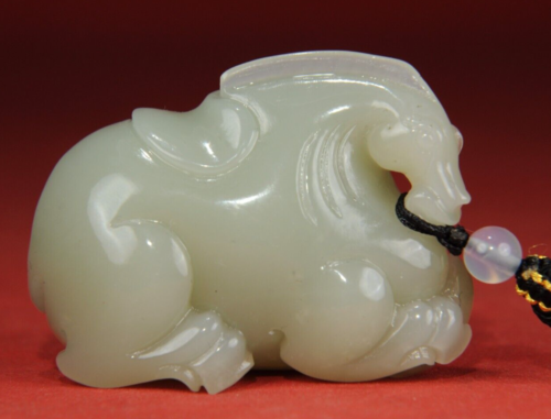 CERTIFIED 68.3g 100% NATURAL HOTAN JADE(nephrite) HAND CARVED HORSE PENDANT - Picture 1 of 24