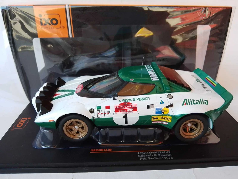 IXO Lancia Stratos HF Alitalia #1 Munari Rally San Remo 1975 1/18 18RMC061A.20 - Immagine 2 di 3