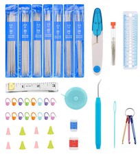 35Pcs New 2.0 mm - 5.0 mm Double Tip Knitting Needle with Knitting Accessories