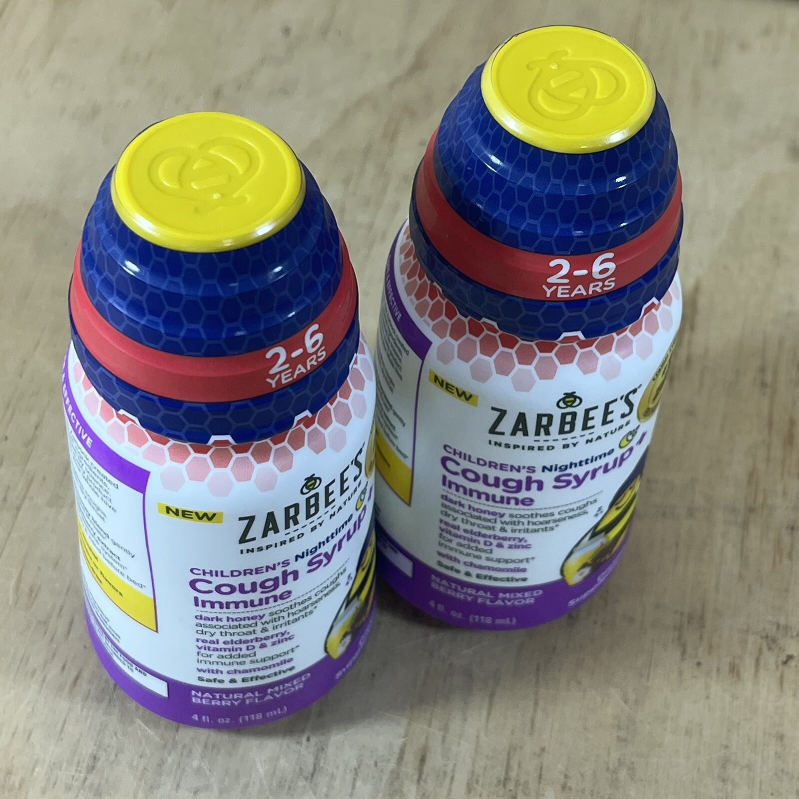 Zarbee’s Children’s Nighttime Cough Syrup Immune Mixed Berry LOT x 2 x