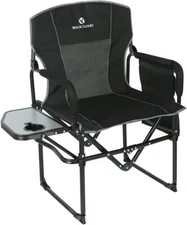ROCK CLOUD Folding Camping Chair with Storage Pocket and Side Table Black 