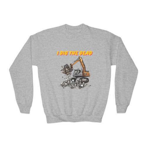 I Dig The Dead Youth Kids Unisex Halloween Sweatshirt - Picture 6 of 21