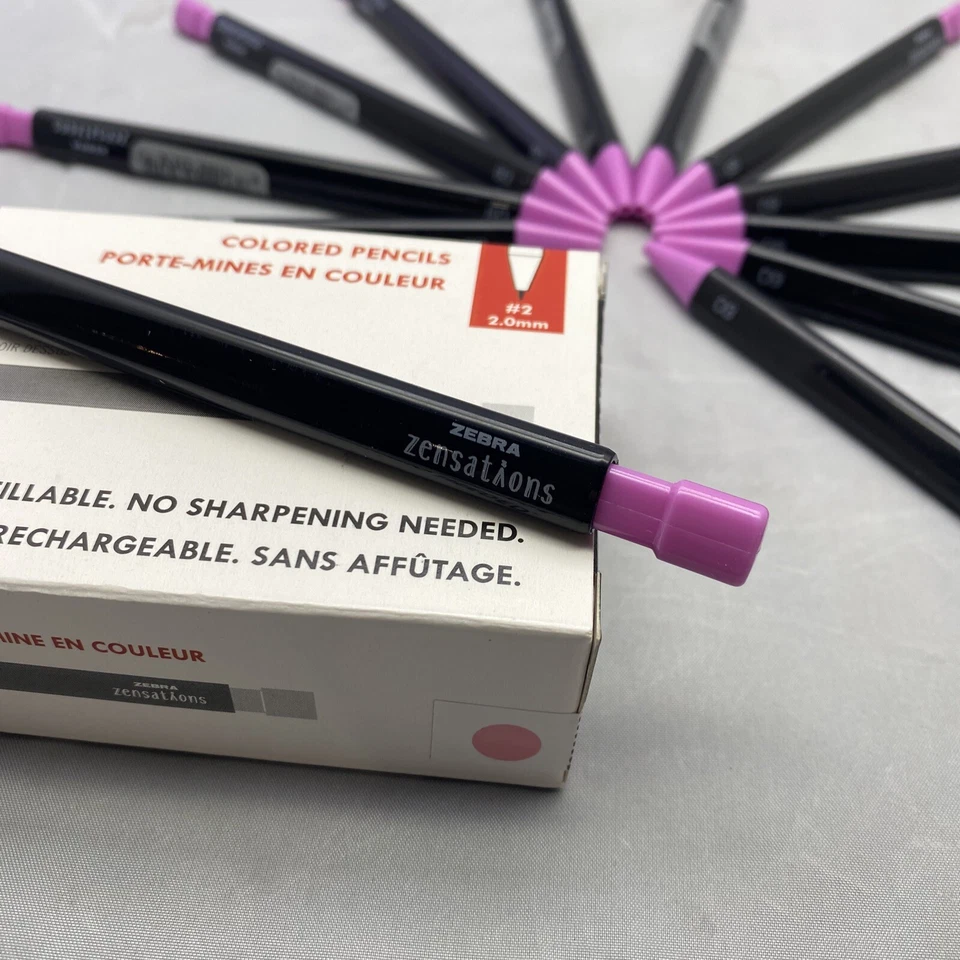 Lápis de cor mecânico “Zensations” zebra rosa, pacote com 12 novos, selados - Imagem 4 de 4